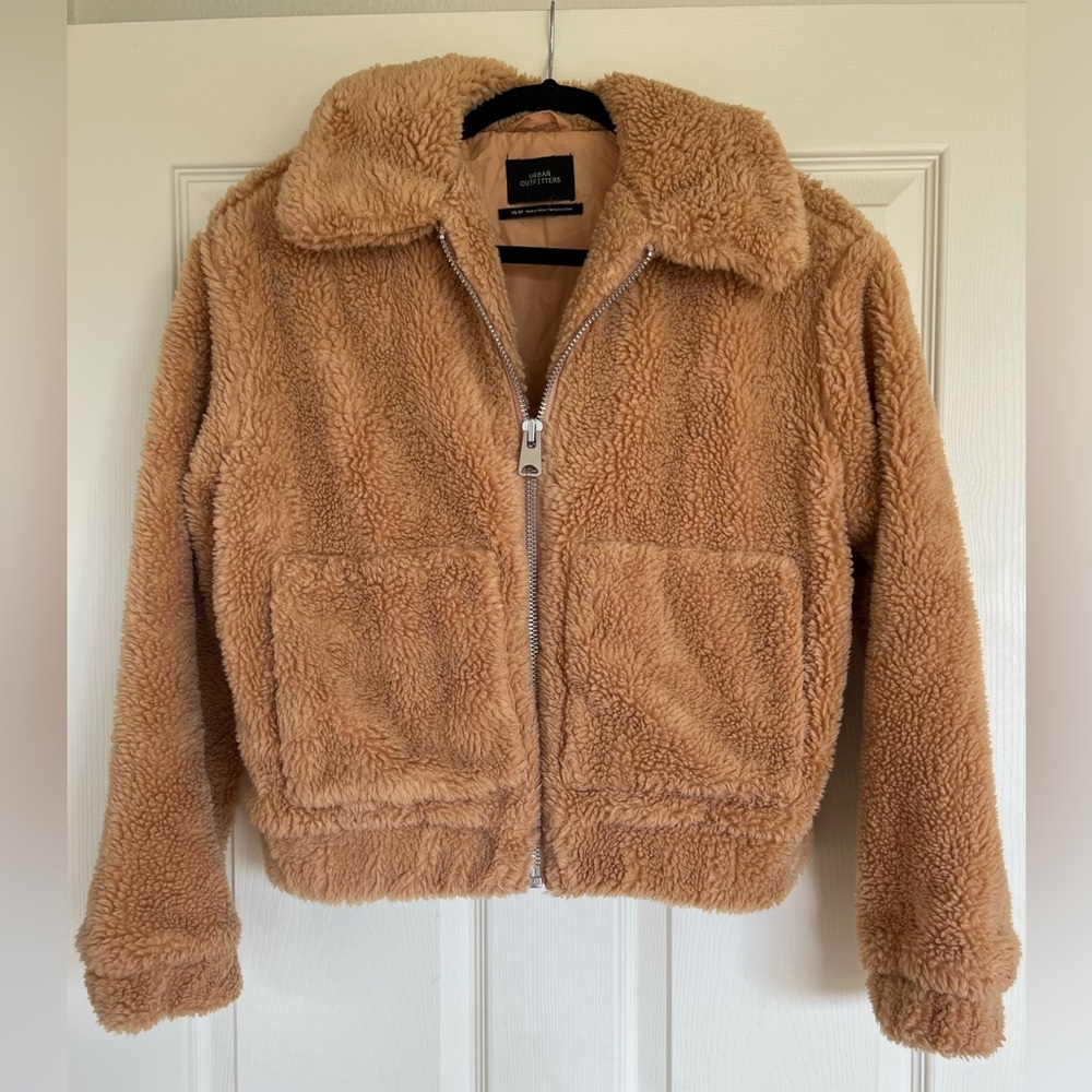 Urban outfitters tan teddy jacket. Size XS